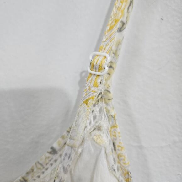 Rachel Zoe Gray & Yellow Sleeveless Cotton Eyelet Trim Sun Dress Size Medium - Picture 4 of 8